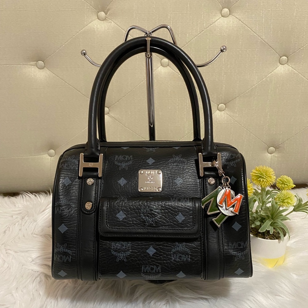 MCM Visetos Boston Bag